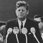 JFK gives speech